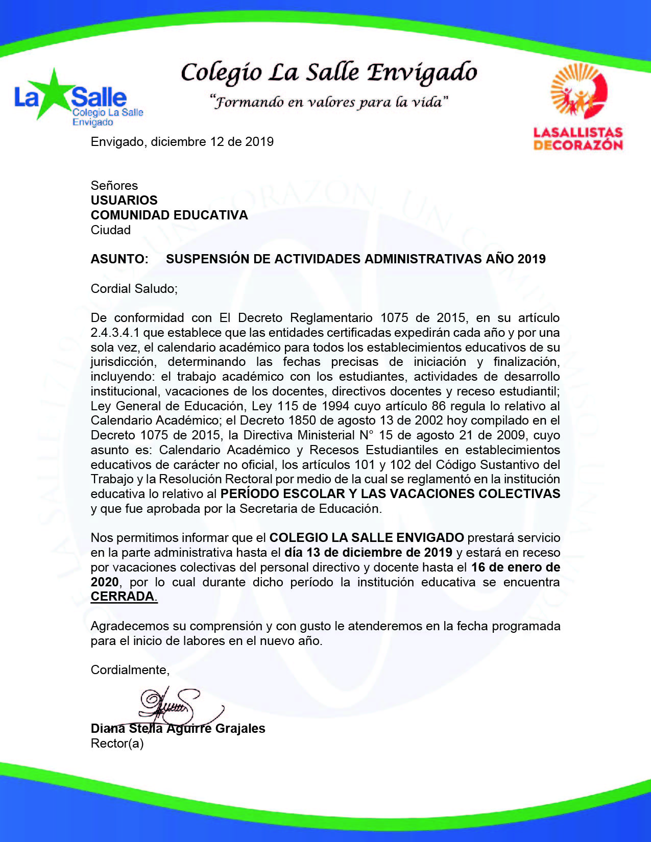 Circular finalización 2019 Mesa de trabajo 1 Mesa de trabajo 1